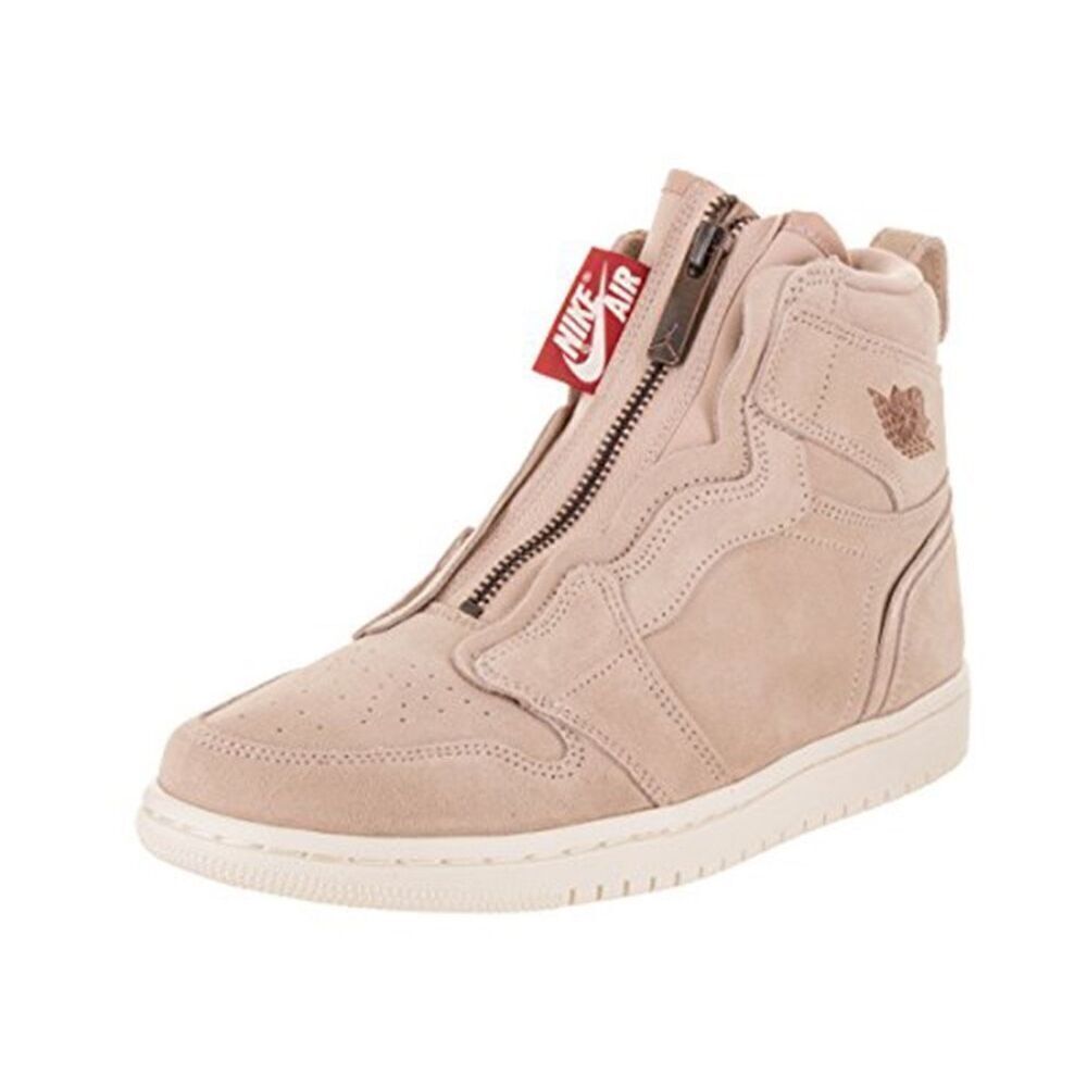 Air Jordan 1 Woman's Gold Zipper High Zip-Up Basketball Streetwear Shoes Size 6